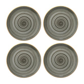 Bonna China Gris dia.10.5"  Round Grey Porcelain Plate (Set of 4)